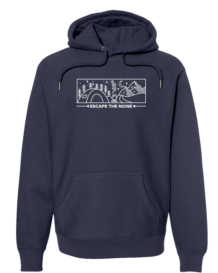ESCAPE THE NOISE CAMPING SCENE Super Heavyweight Hoodie