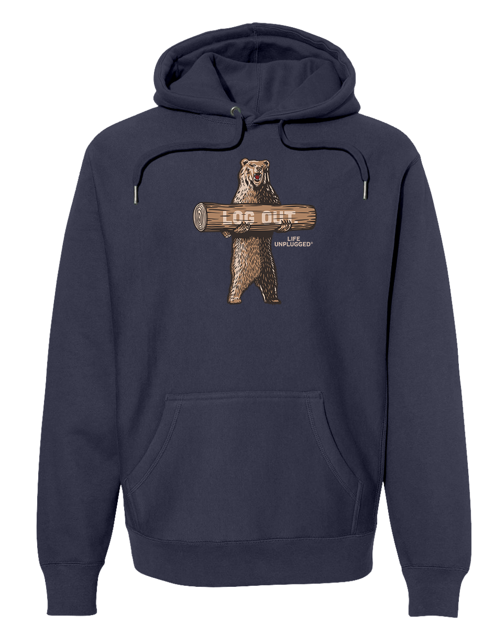 LOG OUT BEAR Super Heavyweight Hoodie