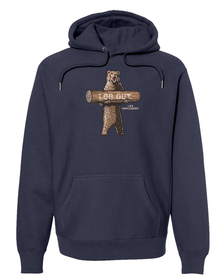 LOG OUT BEAR Super Heavyweight Hoodie