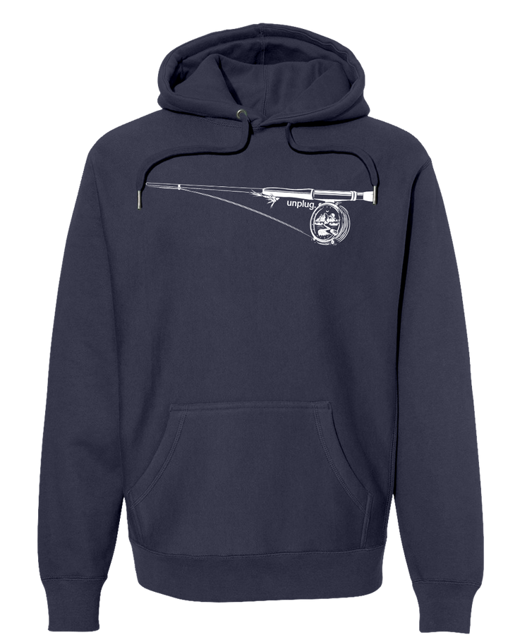 FLY FISHING MOUNTAIN SCENE Super Heavyweight Hoodie