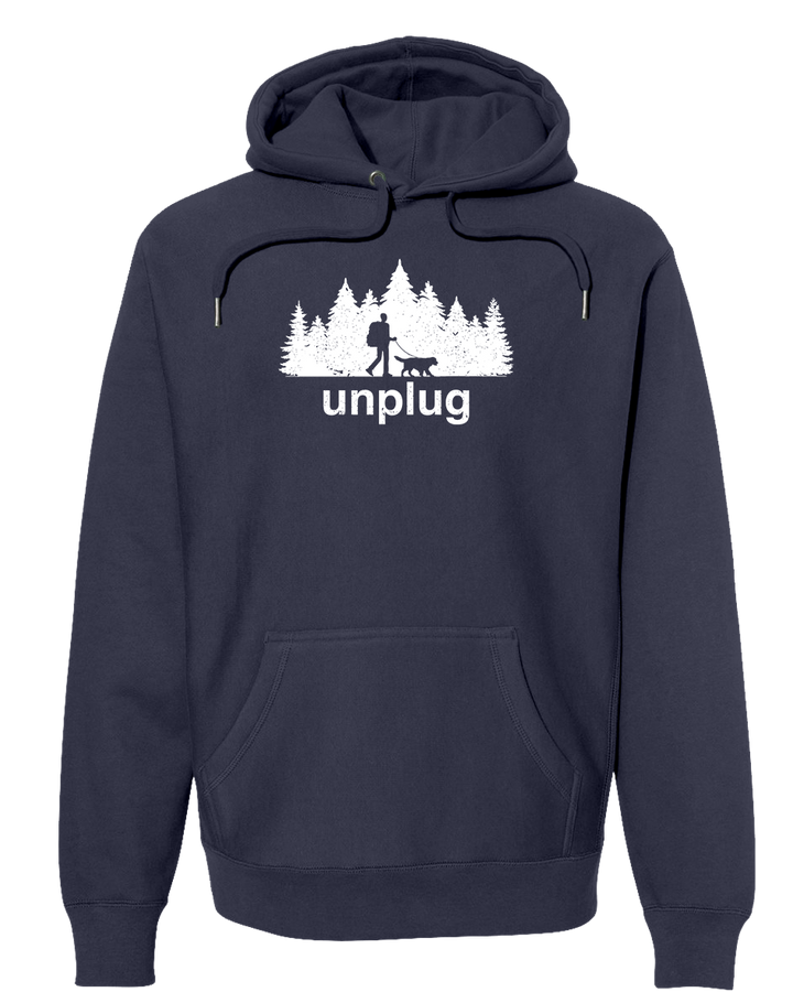 DOG WALKS IN THE WOODS Super Heavyweight Hoodie