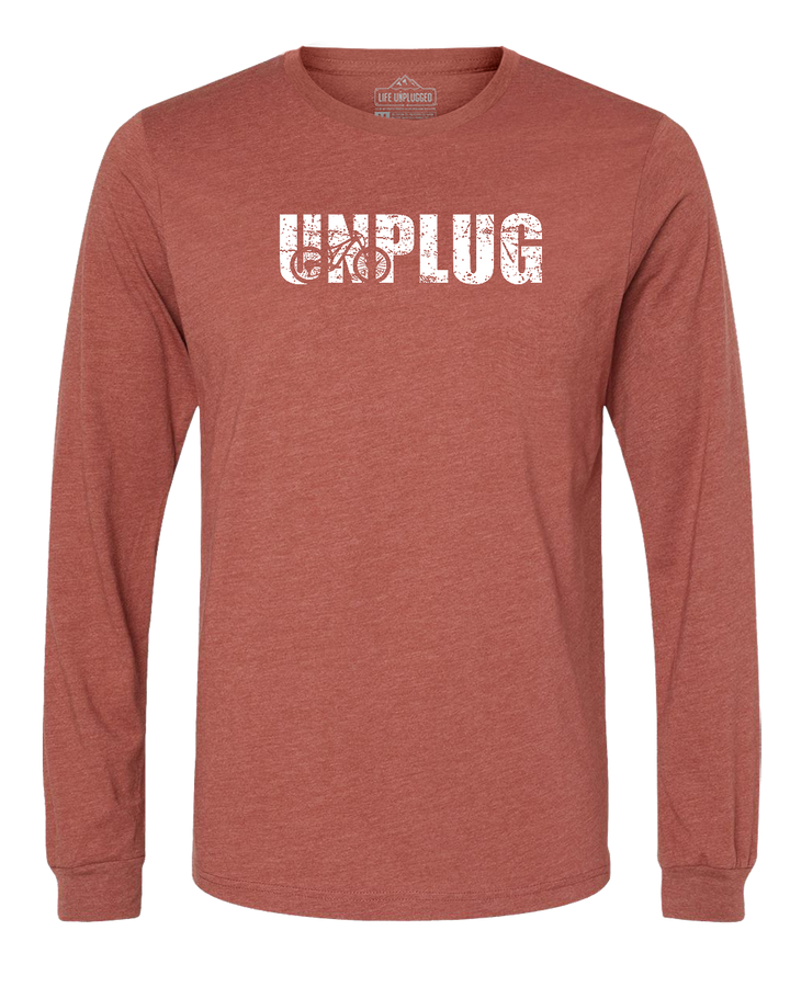 Unplug Mountain Bike Silhouette Long Sleeve T-Shirt