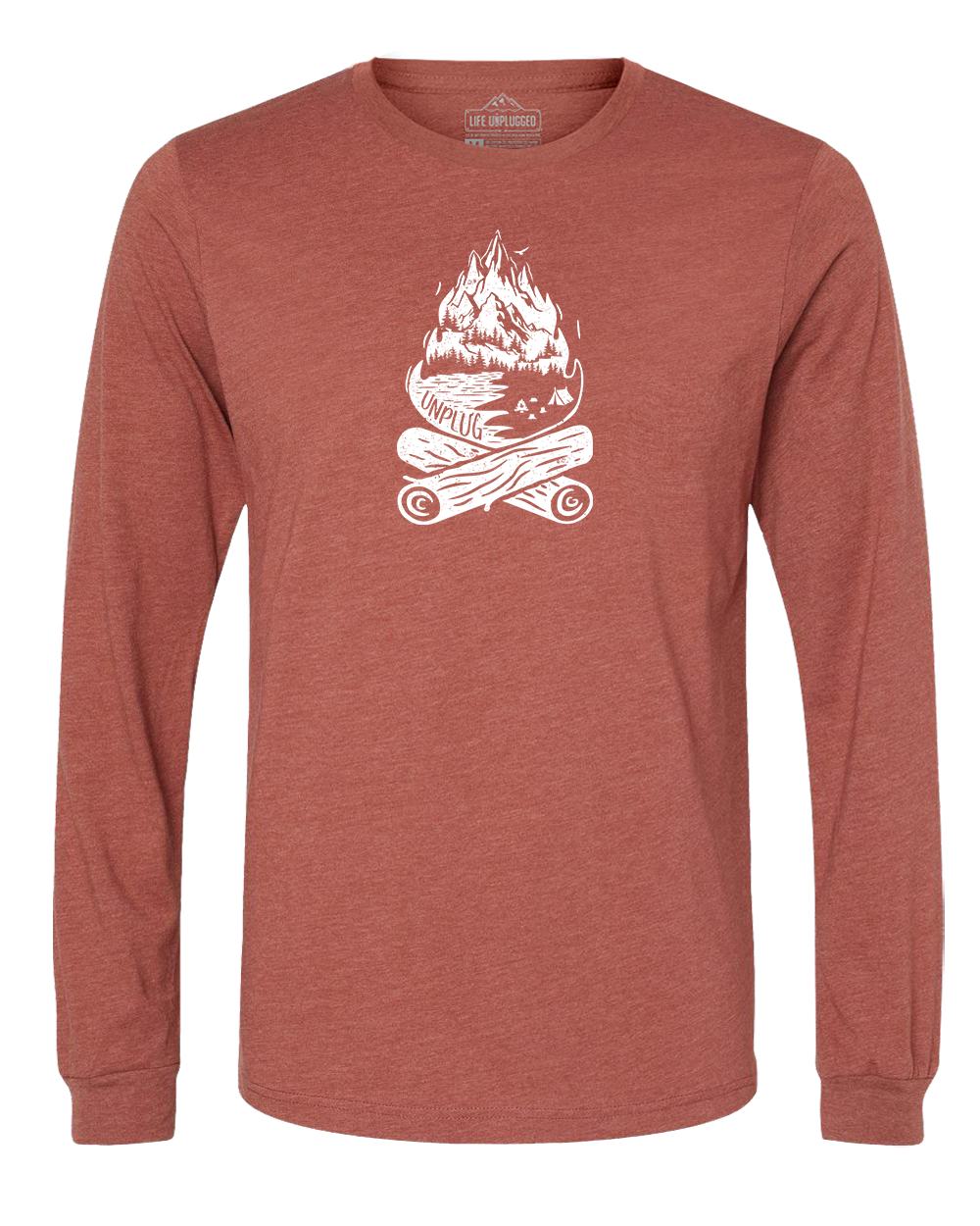 Campfire Mountain scene Long Sleeve T-Shirt
