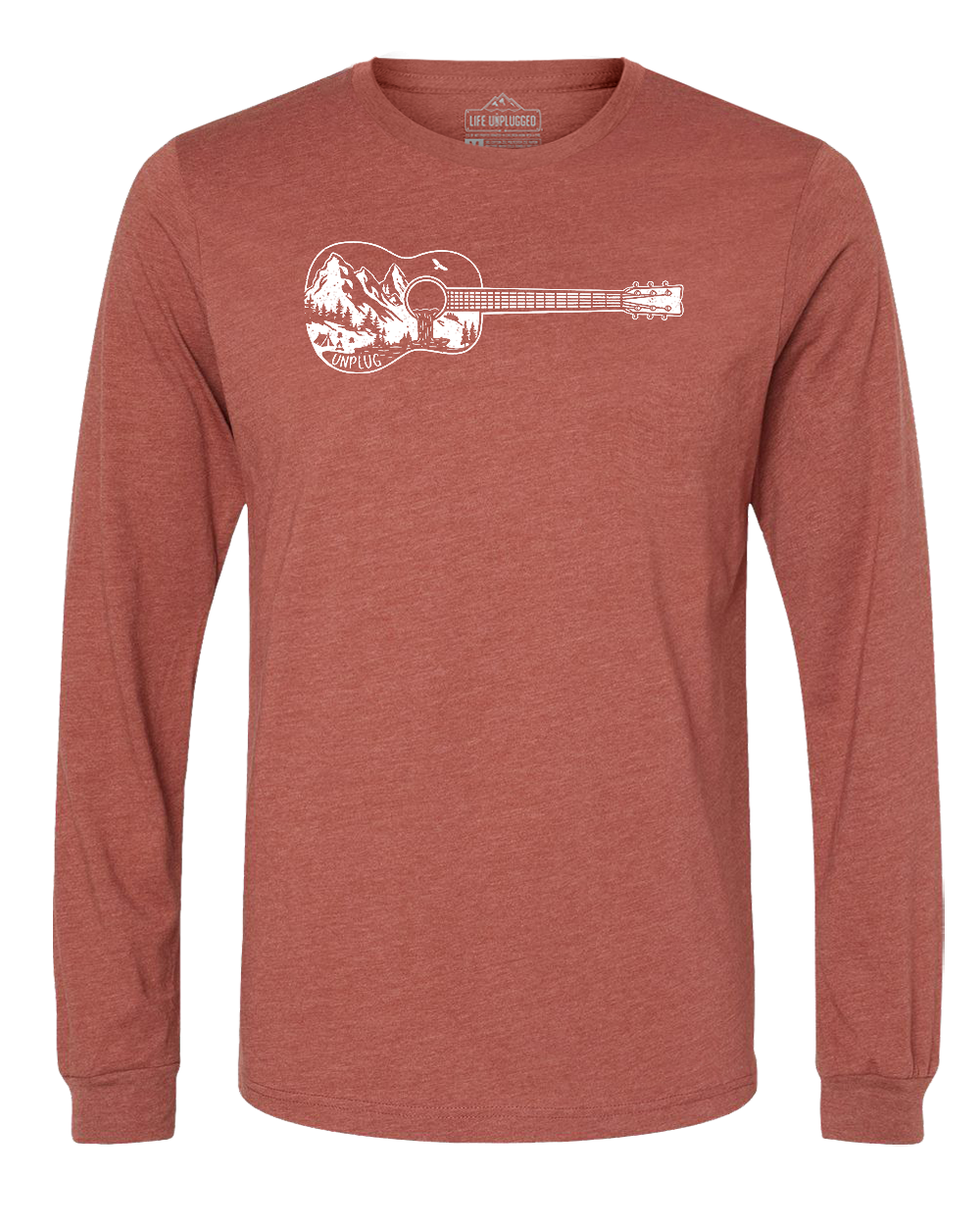 Guitar Mountain Scene Long Sleeve T-Shirt