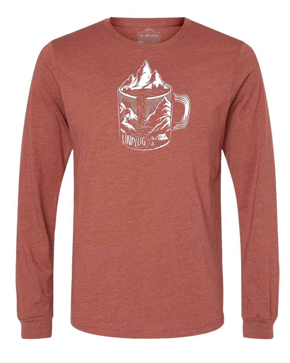 Coffee Mountain Scene Long Sleeve T-Shirt