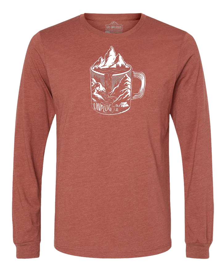 Coffee Mountain Scene Long Sleeve T-Shirt