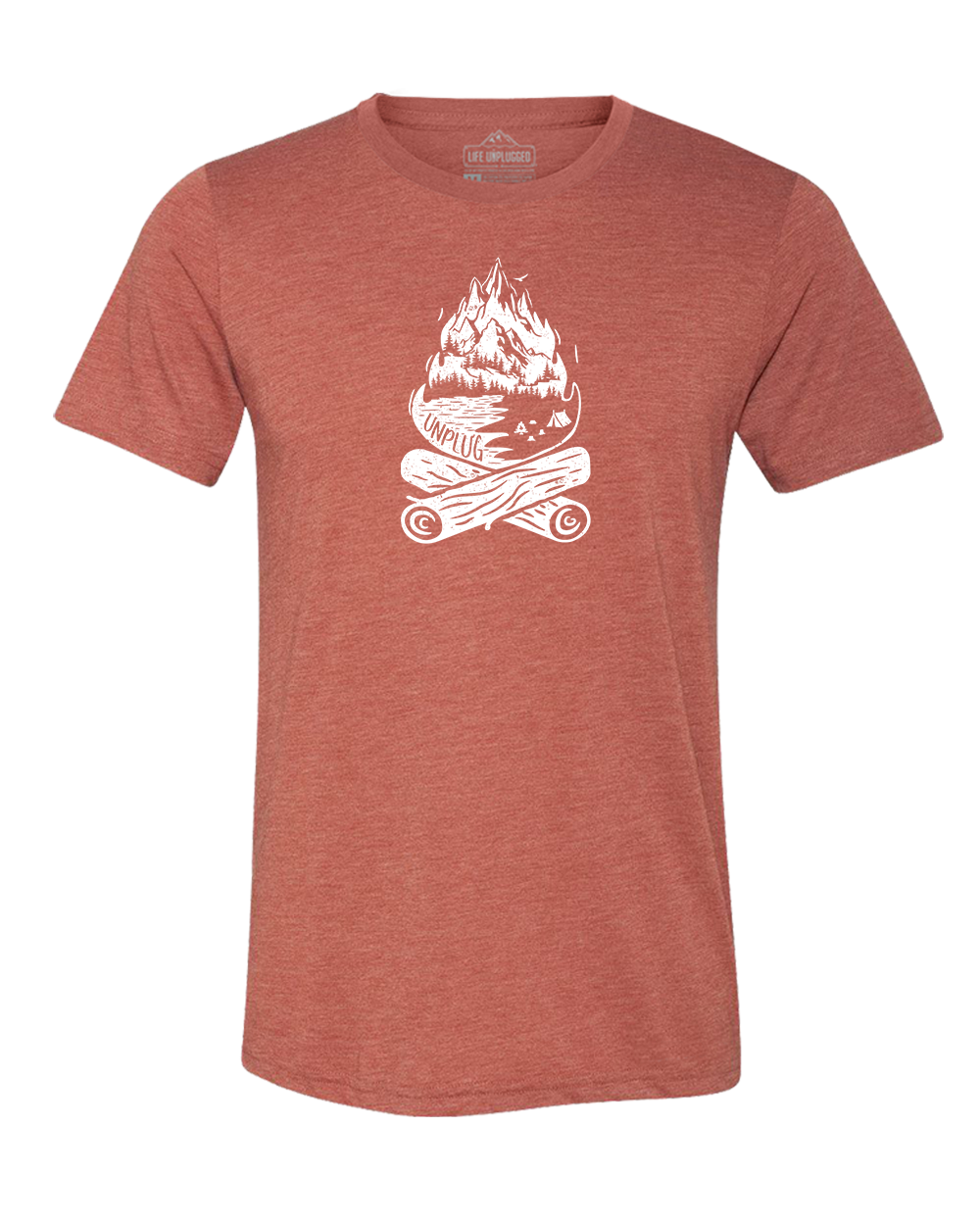 Campfire Mountain scene Triblend T-Shirt