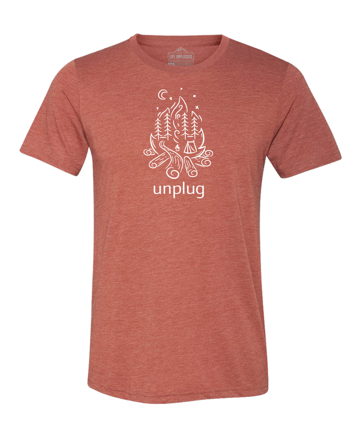 Campfire Camping Scene Triblend T-Shirt