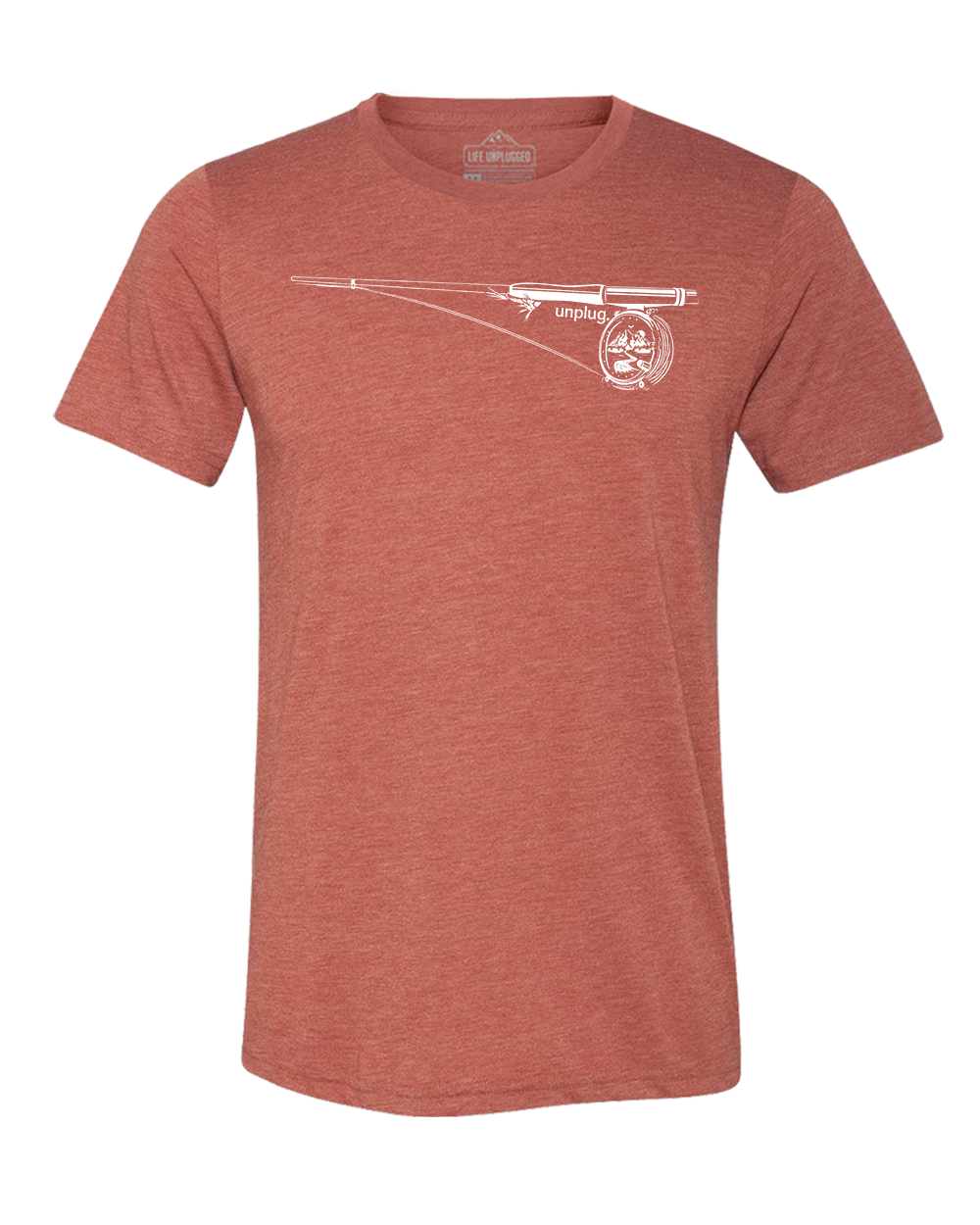 Fly Fishing Mountain Scene Triblend T-Shirt