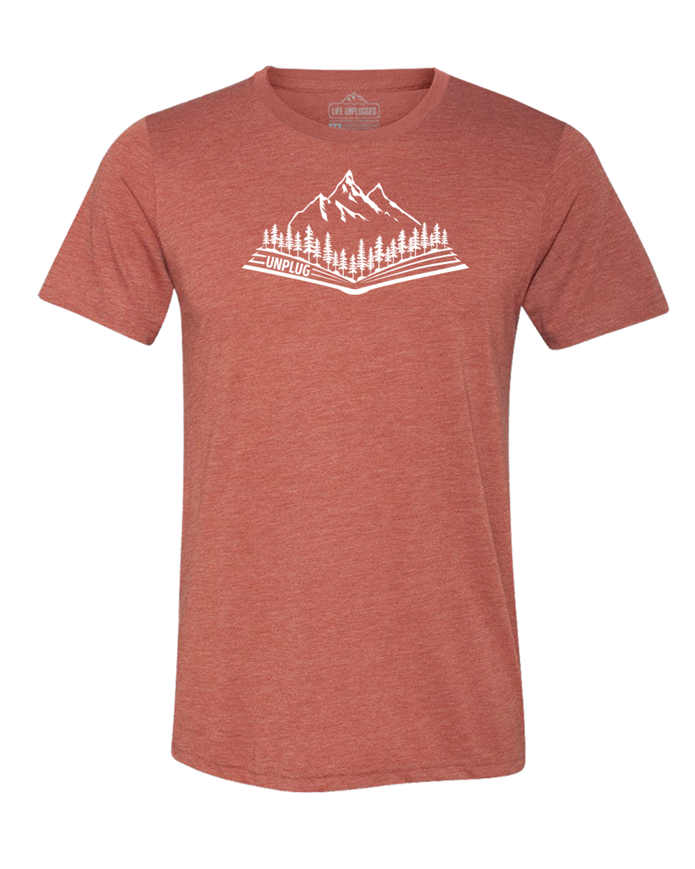 Open Book Mountain Scene Triblend T-Shirt