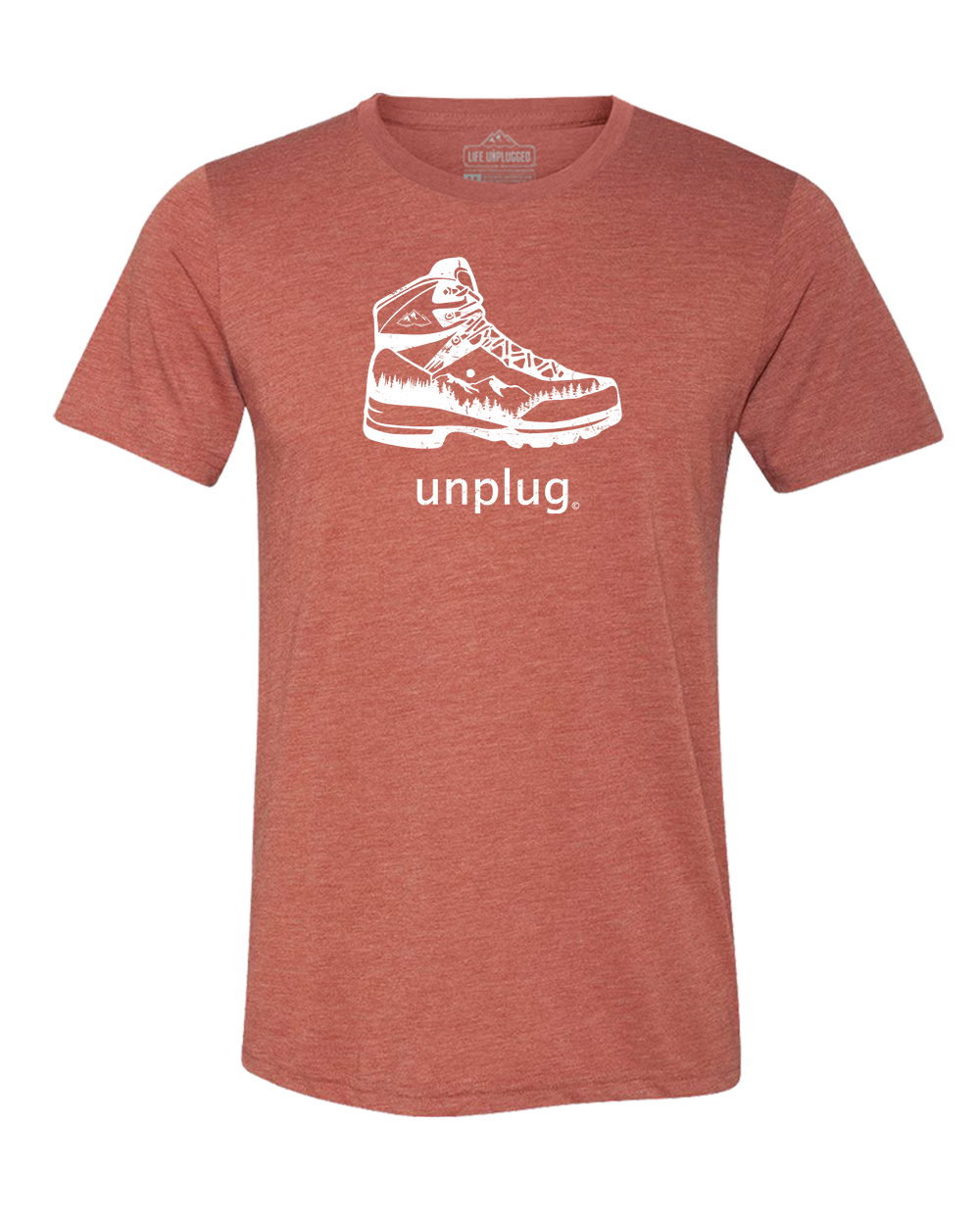Hiking Boot Mountain Scene Triblend T-Shirt