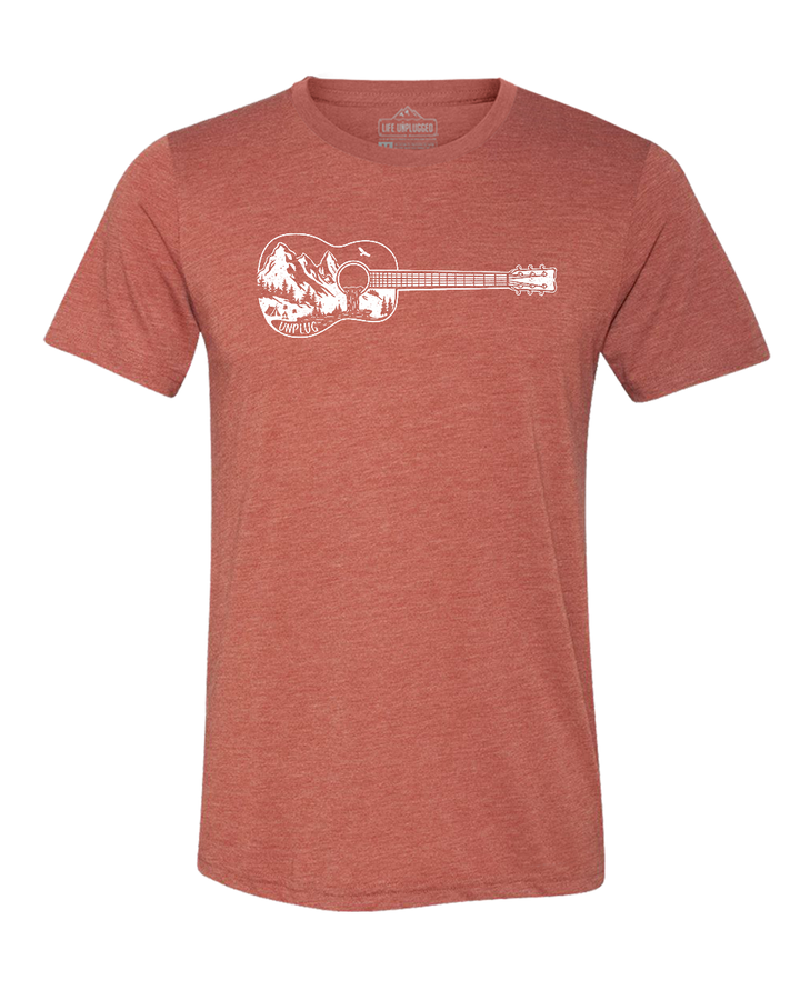 Guitar Mountain Scene Triblend T-Shirt