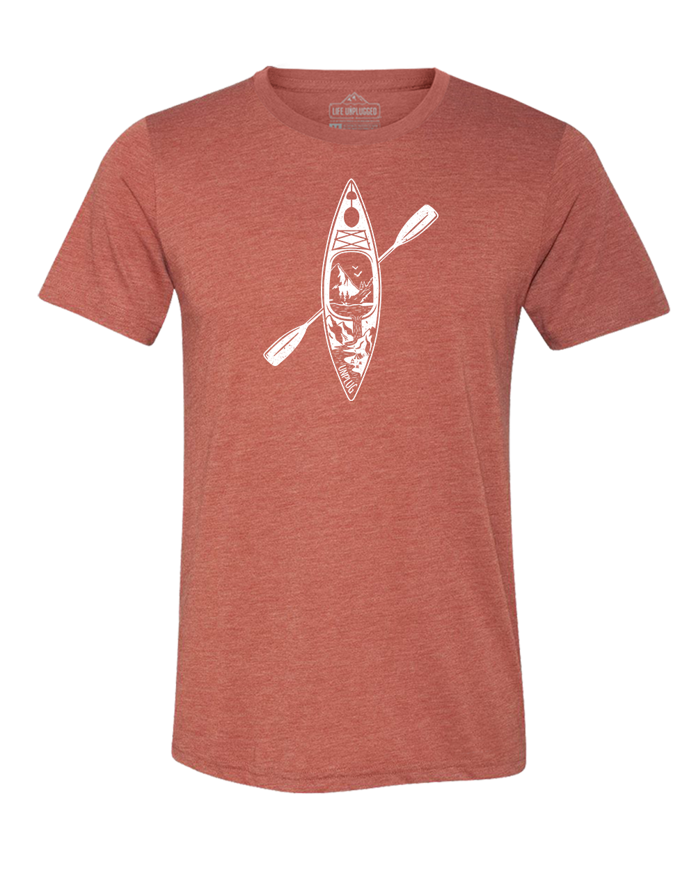 Kayak Mountain Scene Triblend T-Shirt
