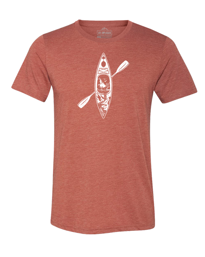 Kayak Mountain Scene Triblend T-Shirt