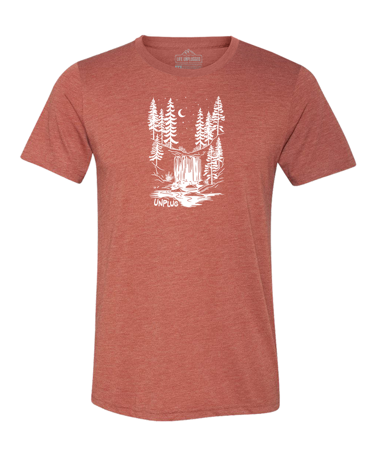 WATERFALL UNDER THE STARS Triblend T-Shirt