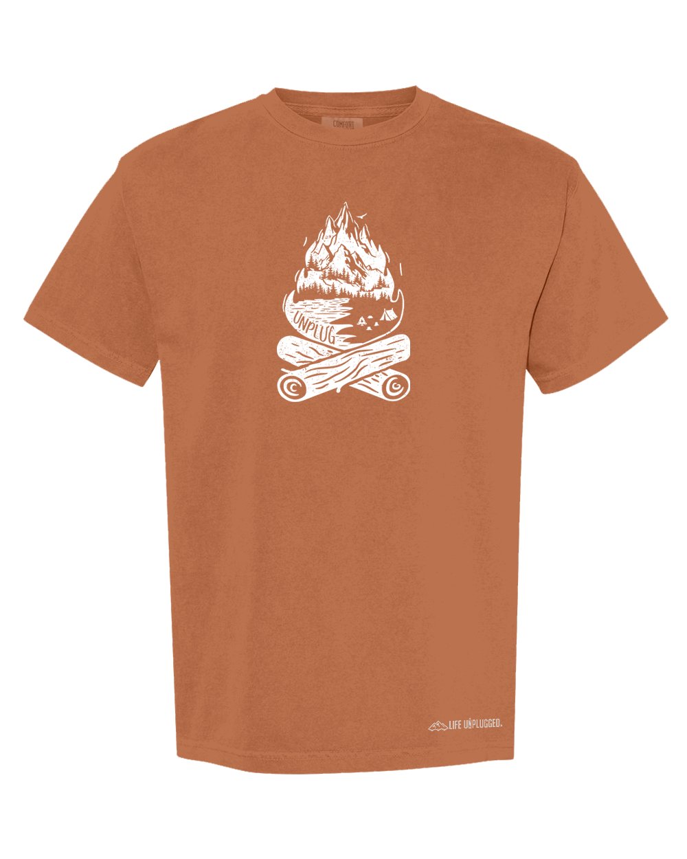 CAMPFIRE MOUNTAIN SCENE Cotton T-Shirt powered by Comfort Colors®