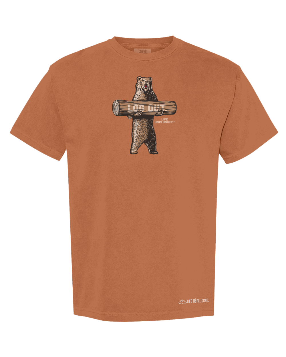 LOG OUT BEAR Cotton T-Shirt powered by Comfort Colors®