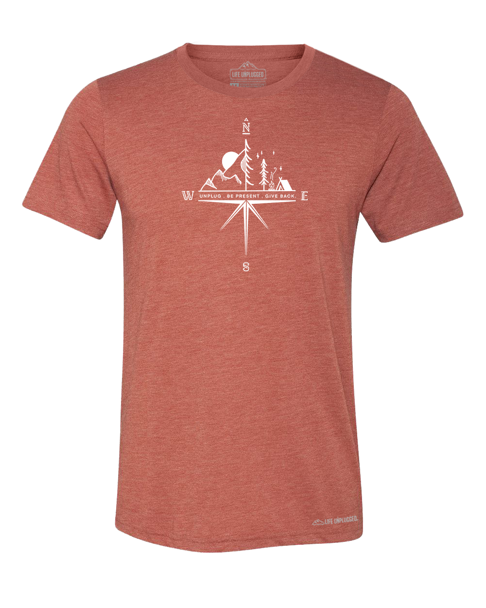 Compass Mountain Scene Premium Triblend T-Shirt