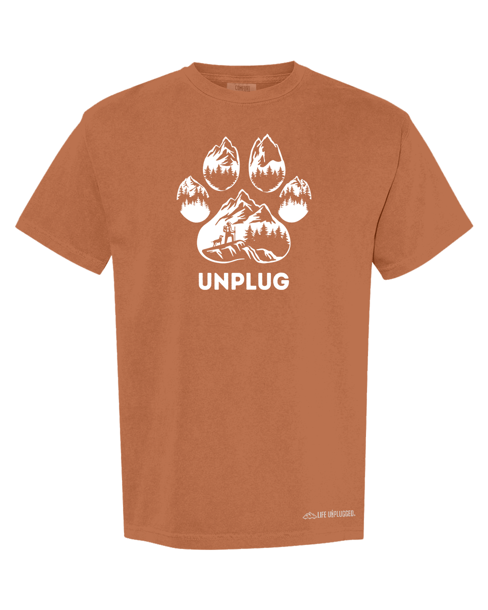 PAW PRINT MOUNTAIN SCENE Cotton T-Shirt powered by Comfort Colors®