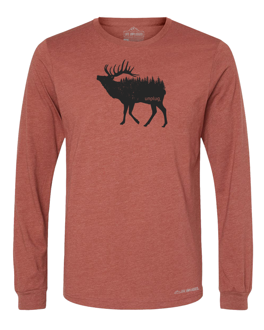 Elk In The Trees Premium Polyblend Long Sleeve T-Shirt - Life Unplugged