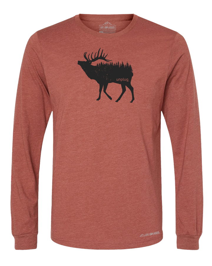 Elk In The Trees Premium Polyblend Long Sleeve T-Shirt - Life Unplugged