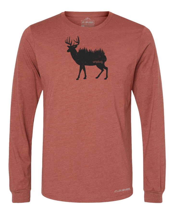 Deer In The Trees Premium Polyblend Long Sleeve T-Shirt - Life Unplugged