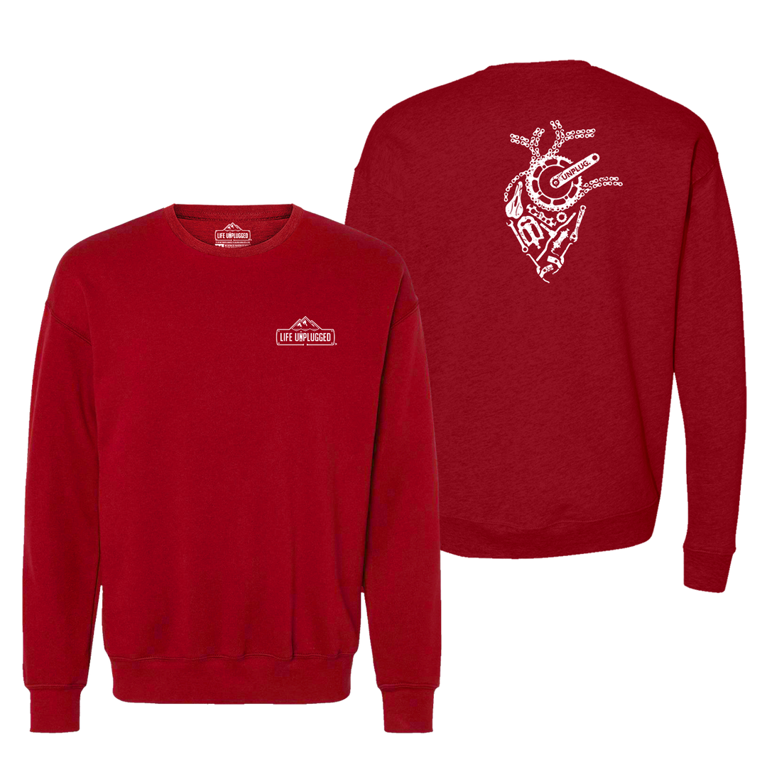 Anatomical Heart (Bicycle Parts) Midweight Super Soft Crewneck Sweatshirt