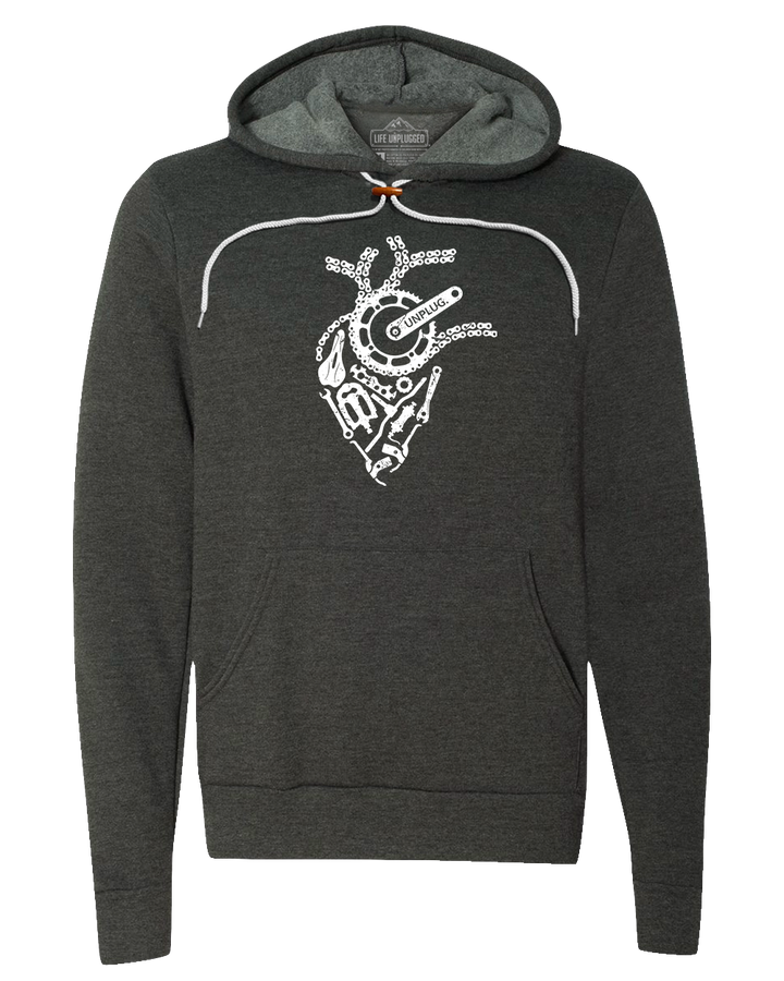 Anatomical Heart (Bicycle Parts) Premium Super Soft Hooded Sweatshirt - Life Unplugged