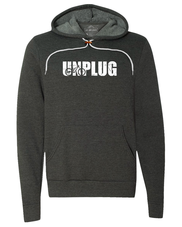 Unplug Mountain Bike Silhouette Premium Super Soft Hooded Sweatshirt