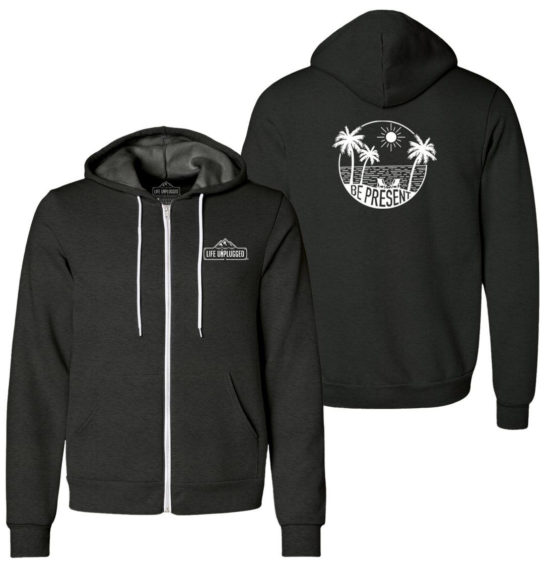 BE PRESENT BEACH Supersoft Midweight Zip Up Hoodie