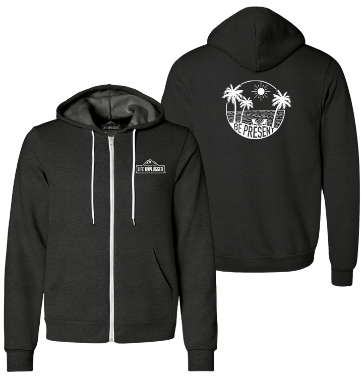 BE PRESENT BEACH Supersoft Midweight Zip Up Hoodie