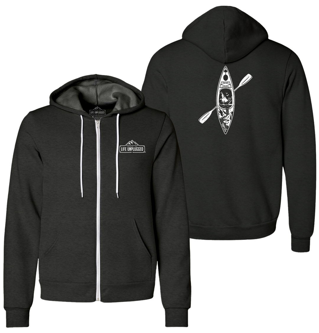 KAYAK MOUNTAIN SCENE Supersoft Midweight Zip Up Hoodie