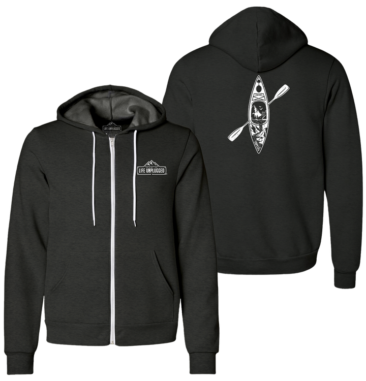 KAYAK MOUNTAIN SCENE Supersoft Midweight Zip Up Hoodie