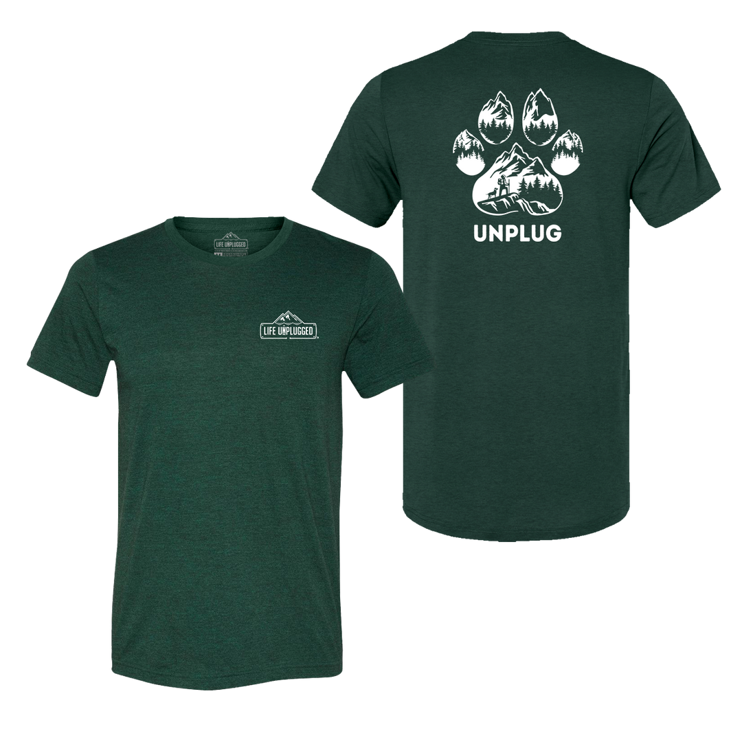 Paw Print Mountain Scene Triblend T-Shirt