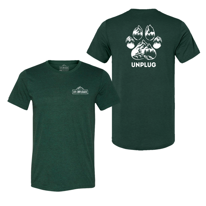 Paw Print Mountain Scene Triblend T-Shirt
