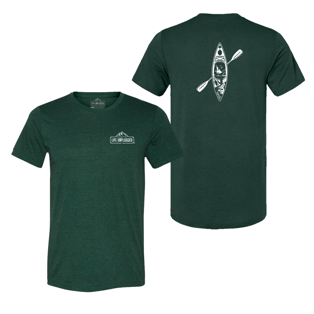 Kayak Mountain Scene Triblend T-Shirt