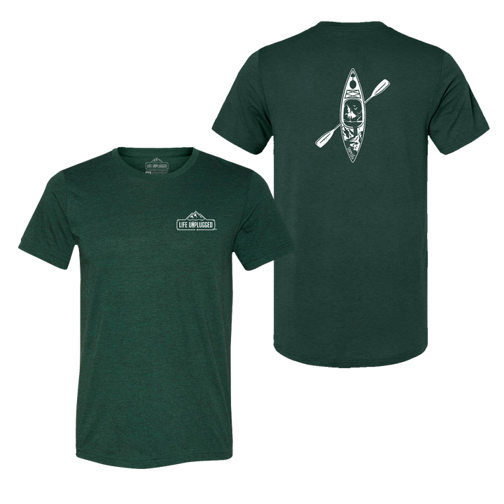 Kayak Mountain Scene Triblend T-Shirt