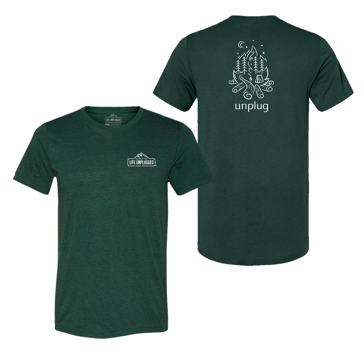 Campfire Camping Scene Triblend T-Shirt