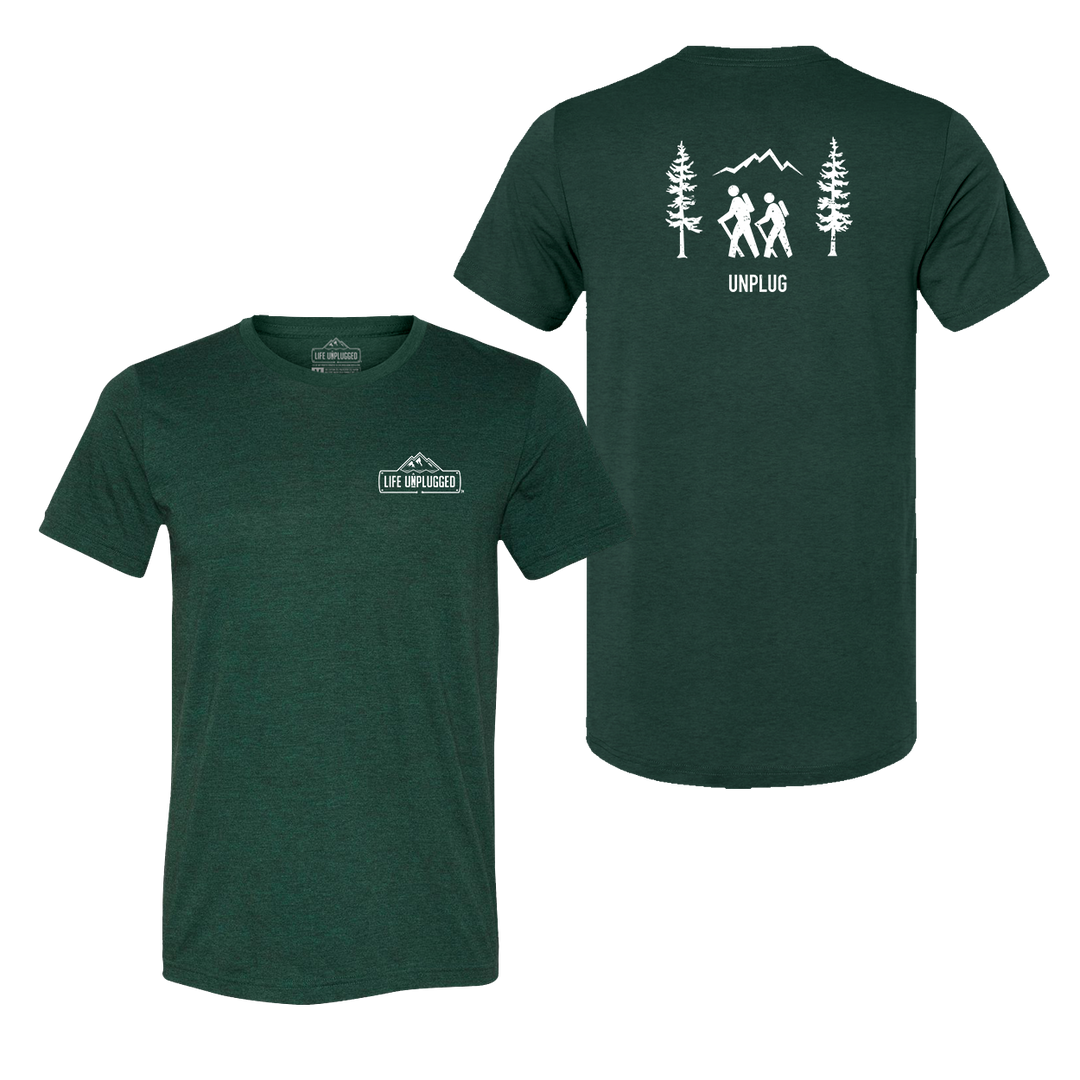 HIKING SCENE Triblend T-Shirt LARGE - DARK FOREST BLOWOUT
