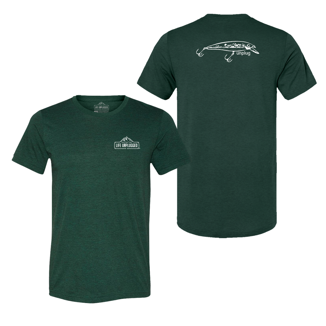 Fishing Lure Mountain Scene Triblend T-Shirt