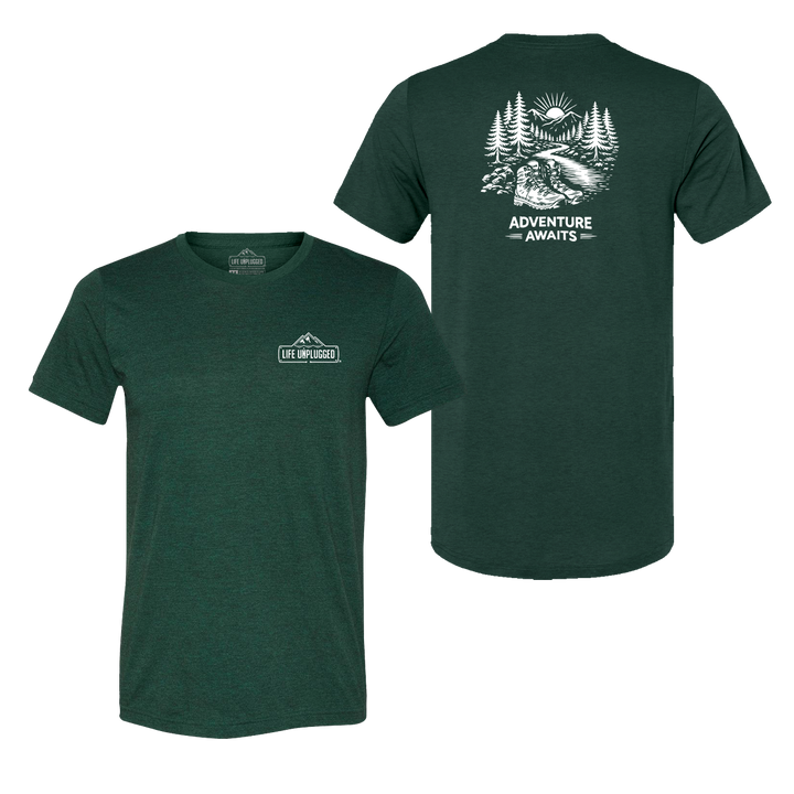 ADVENTURE AWAITS Triblend T-Shirt