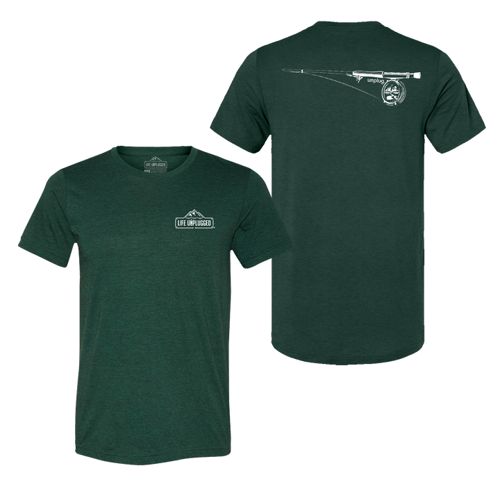 Fly Fishing Mountain Scene Triblend T-Shirt