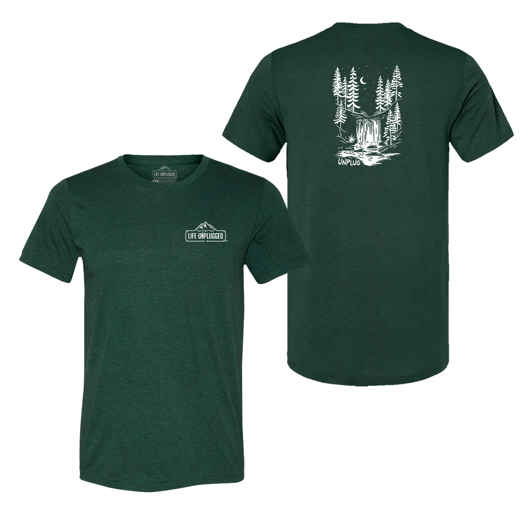 WATERFALL UNDER THE STARS Triblend T-Shirt