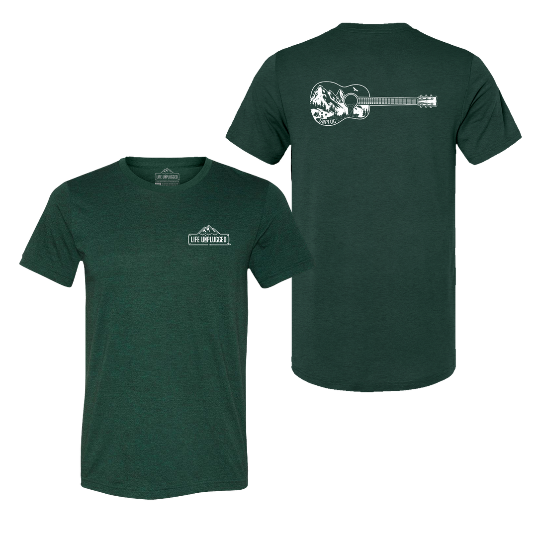 Guitar Mountain Scene Triblend T-Shirt