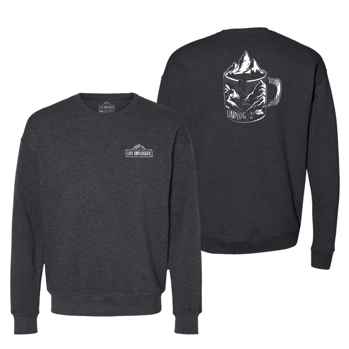 Coffee Mountain Scene Midweight Super Soft Crewneck Sweatshirt