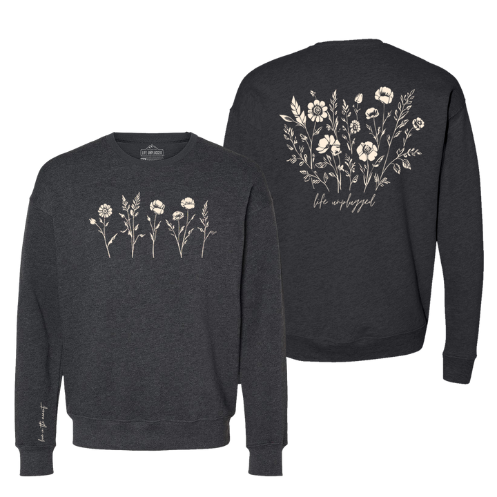 Live in the Moment Wildflower Midweight Super Soft Crewneck