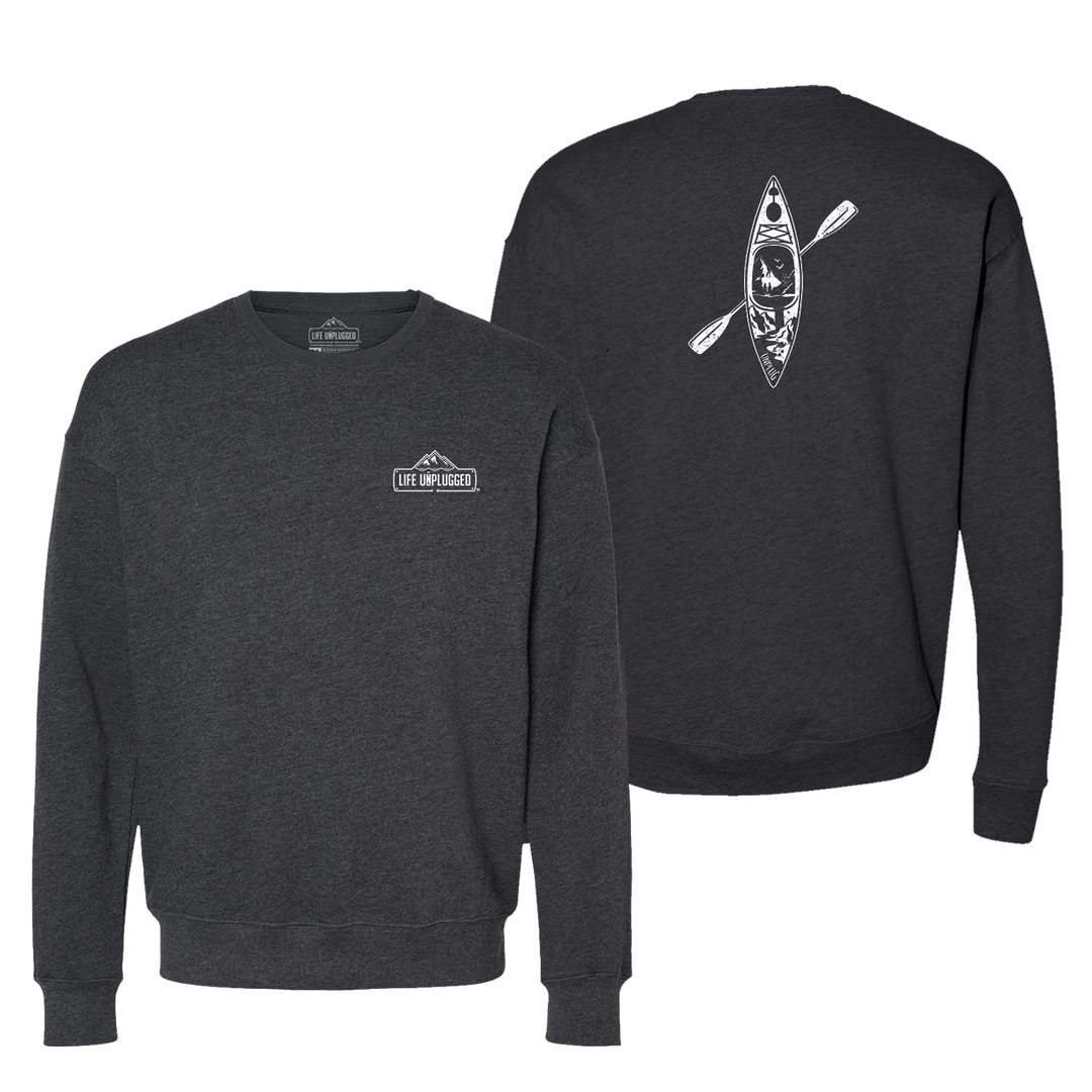 Kayak Mountain Scene Midweight Super Soft Crewneck Sweatshirt