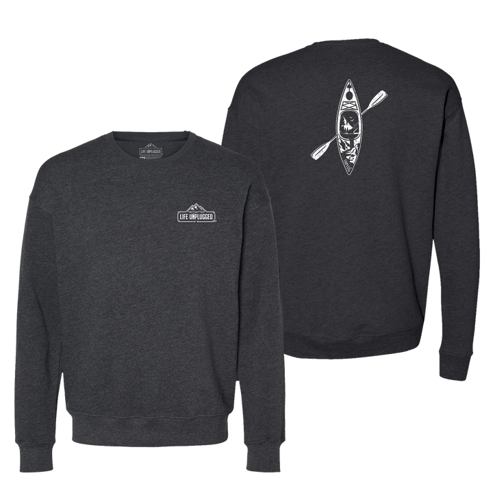 Kayak Mountain Scene Midweight Super Soft Crewneck Sweatshirt