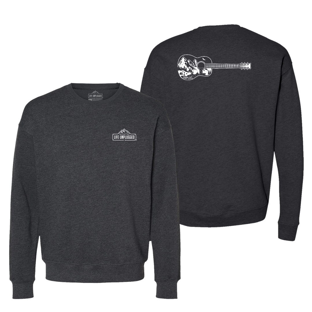 Guitar Mountain Scene Midweight Super Soft Crewneck Sweatshirt