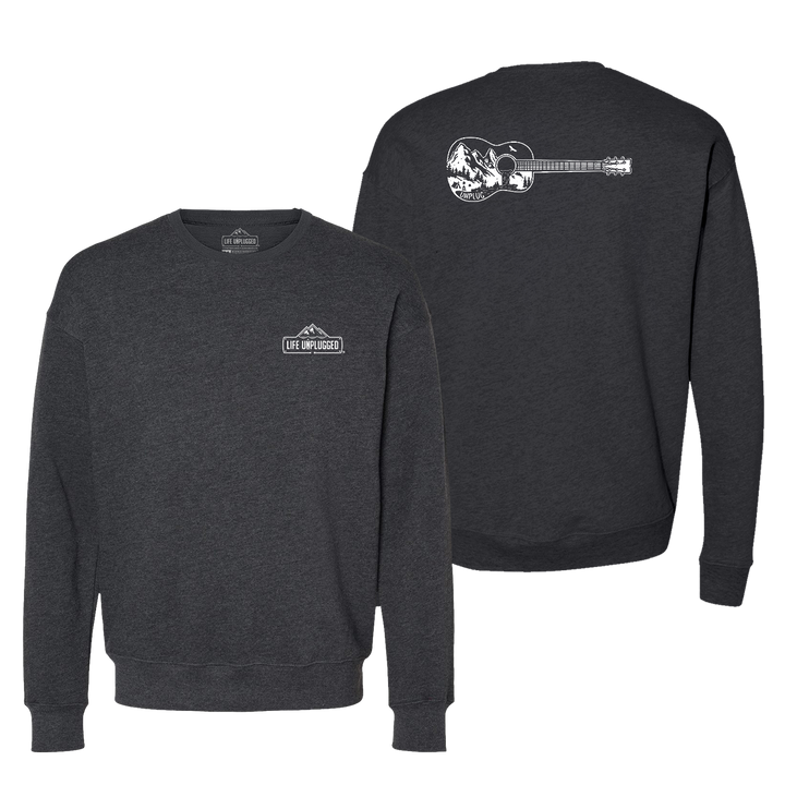Guitar Mountain Scene Midweight Super Soft Crewneck Sweatshirt